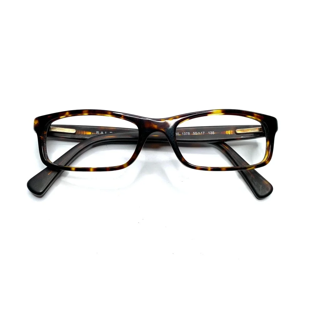 Ralph Lauren RA7060 1378 Brown Tortoise Shell Rectangular Eyeglasses 50-17-135